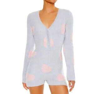 Heart Print Pajama Romper